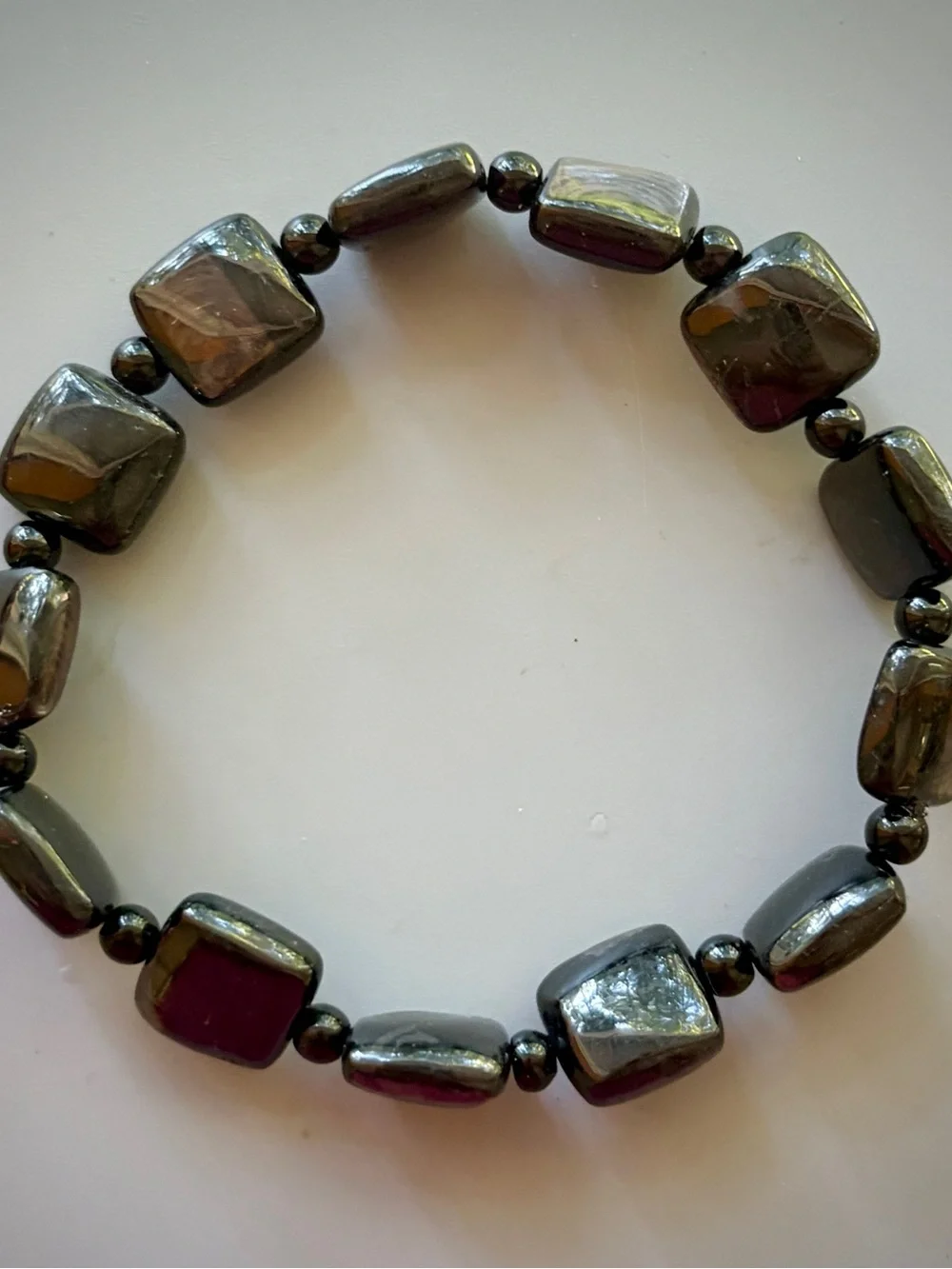 Natural Hypersthene Handcrafted Bead Bracelet